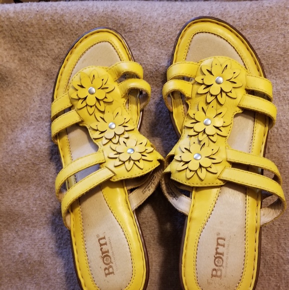 yellow summer sandals